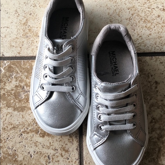 SOLD Silver Michael Kors slip in sneakers - Picture 1 of 5